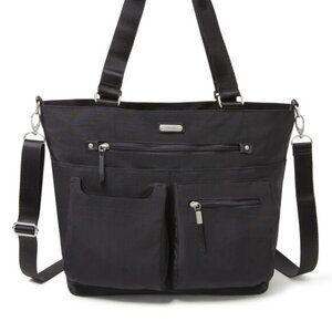 Baggallini Any Day Tote With RFID Phone Wristlet - BLK Cheetah Print